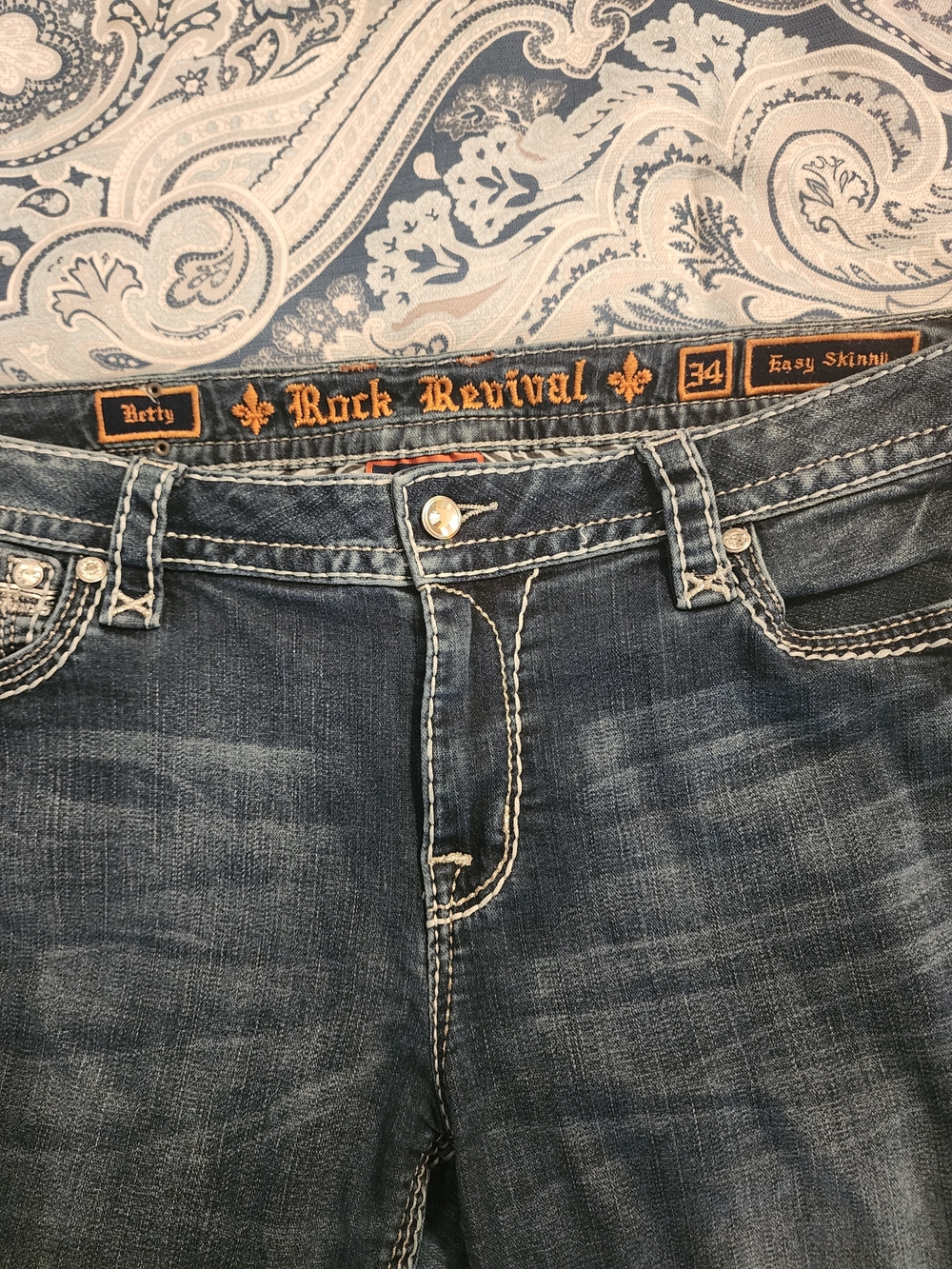 Rock Revival Women’s Dark Wash Easy Skinny Jeans - Blue